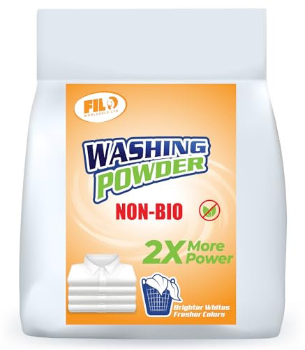 Filo Non Bio Washing Powder 10kg - Gentle Hypoallergenic Non-Bio Laundry Detergent Big Value Pack for 500 Washes - Non Biological Stain Remover - Skin Friendly Non Toxic Laundry Cleaner