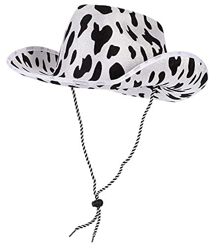 Toddmomy 1stk Cowboy Hut Kuh: Cowboyhut Kuhflecken Filz FüR Damen Und Herren Verstellbarer Westernhut FüR KostüM-Party Karneval Halloween Und Festivals 37 X 25 X 12 cm