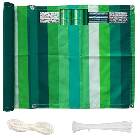 Balcony Privacy Screen 60 x 500 cm Wind Protection Balcony Cladding for Garden Fence Balcony Railing Patio Outdoor Opaque 100% Privacy Weatherproof UV Protection Tear-Resistant with Eyelets Nylon