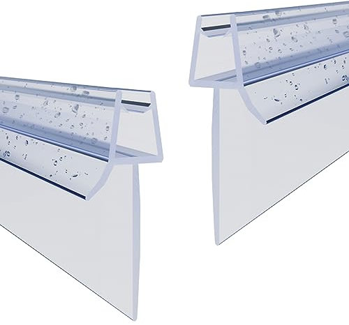 WITEN&NOCK Duschdichtungen 2 x 80cm mit extra verlängerter Lippe 23mm Ersatzdichtung für 5-6mm Duschkabine Nischentür Badewanneaufsatz Wasserabweiser Dichtungsprofile Duschtür Dichtung Gerade