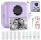 HuiJuKeJi Mini Drucker, Taschendrucker, Mini Fotodrucker für Smartphone, Sticker Drucker, Thermo Fotodrucker für Journal, Reisen Logo, Notizen, Journal, Liste, Memo (Purple)