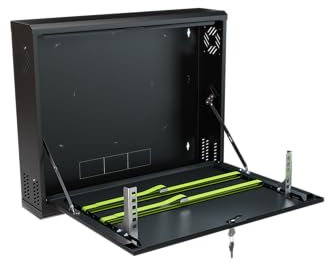 Stalflex | CCTV RACK 19 tum 2U hölje, djup 130 mm, metall, svart, lastkapacitet - 40 kg | 19 tums CCTV-rack, nätverksenheter, server, CCTV, rackskena, låsbart fodral