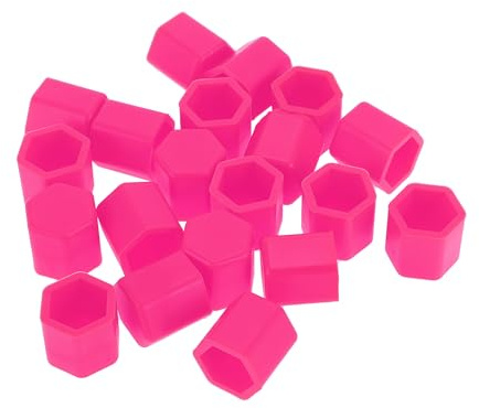 Partuto 20 st. Hjulmutter bult fälgar däckmutter skruvar dammskydd skydd mutter skydd silikon fluorescerande rosa 2,2 x 15 x 20 mm