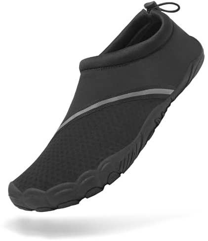 Mishansha Badeschuhe Herren Damen Barfuss Wasserschuhe Dunkelschwarz Gr.43