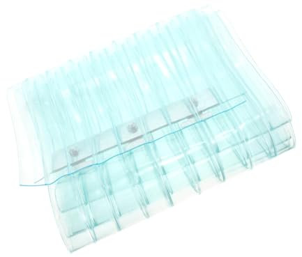 HAWILLOSCH Cortina Puerta PVC Transparente Tira Antiviento Guardia Frío Comercial para Refrigeración y Garaje Azul Rayas