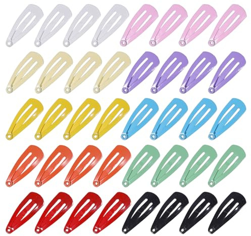 FREEBLOSS 40Pcs Miniature Doll Hair Clip Tiny Hair Pins Doll Hair Accessories Mini Metal Hair Clip 10 Colors 0.8*0.3