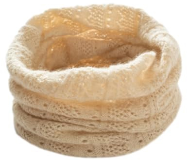 Aecsoc Youth 100% Cashmere Tube Scarf, Warmer Infinity Neck Warmer for Unisex Lightweight Neck Gaiter PS91 (Beige, one size)