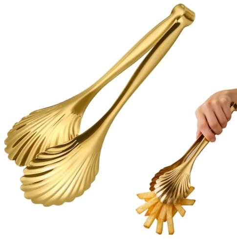 Pinzas de cocina - Pinzas para servir buffet - Cocción de acero inoxidable fácil de limpiar para alimentos | para ensalada, barbacoa, servir, utensilios para freír, regalos de cocina, etc., pinza hace
