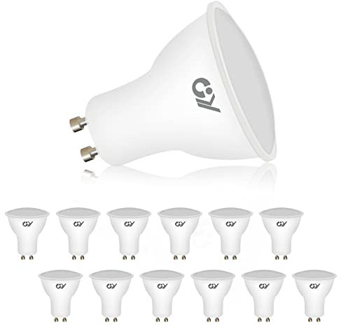 GY 12 bombillas LED GU10, 8W equivalentes a 80W, blanco neutro 4000K, 800 lúmenes, larga duración, bajo consumo, aptas para iluminación de carril y casas empotradas con certificación CE, no regulables
