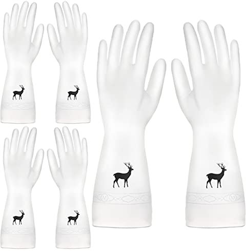 BAMFY 3 Pares Guantes Limpieza Limpieza Accesorio Reutilizable Guantes Fregar Antideslizante Lavadero Jardinería Guantes De Cocina (Color : C, Size : L)