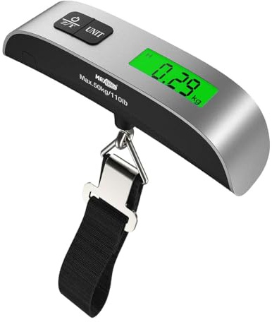 Balance Valise de Voyage Numérique, Pesavaligie Portable Charge maximale 50 kg, avec écran LCD montre poids en grammes/kilogrammes/LB/Once (modèle avec sangle)