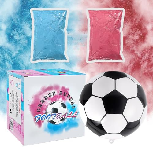 GAROMIA Gender Reveal Football per Baby Shower - Palla Annuncio Sessuale Bambino con Blu Rosa per Ragazzo Ragazza - Calcio per Annunciare Sesso