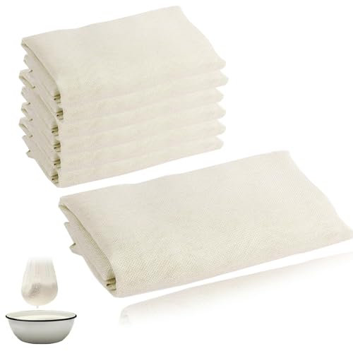 7 Stück Käsetuch, Waschbares Passiertuch Wiederverwendbar Cheesecloth Netzspültuch Mulltücher ca.50x50 cm Baumwolltuch Beeren Obstsaft und Gemüsesaft Filtertuch Leinentuch Seihtuch