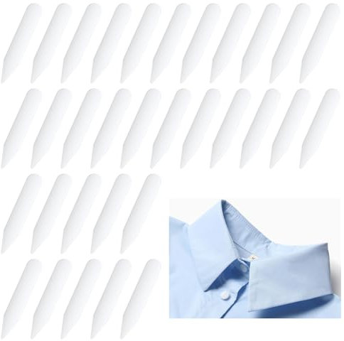 100 Stück Kragenstäbchen für Herrenhemden,Kunststoff-Kragenstäbchen,Hemdstäbchen für Herren,einen perfekten Sitz des Hemdkragens,für Herren Vater Ehemann Hemd(Weiß)