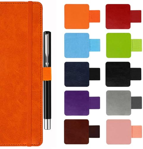 SAIJIAN 20 Pièces Porte Crayons Autocollant Passants Support Boucle Crayons Cuir Boucle de Crayons avec Élastique Porte Crayons Clip de Poche