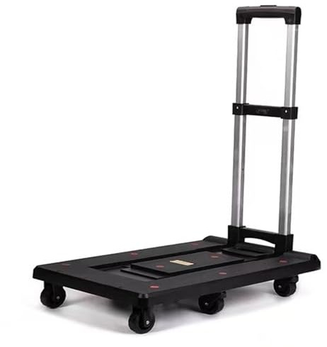 NJDQFA Carrello, capacità di carico di 200 kg/441 libbre, Carrello con Piattaforma per carichi Pesanti,per Il Trasporto di Articoli per la casa e L'Ufficio,B Black,66 * 40cm/26.0 * 15.7″