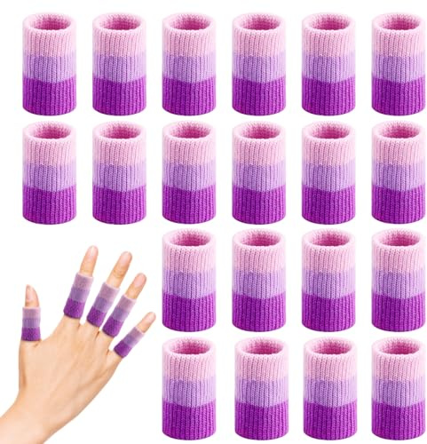 20 protezioni per dita all'uncinetto, protezione elastica per le dita, 9,9 cm, per lavorare a maglia, protezione a compressione, per proteggere l'artrite, alleviare il dolore delle dita