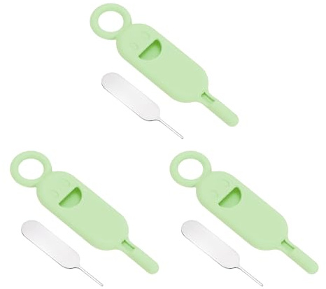 PATIKIL Herramienta de extracción de soporte de tarjeta SIM, 3 pines de tarjeta SIM, abridor de agujas, bandeja de expulsión, pines de expulsión para teléfonos celulares, tabletas, routers, color