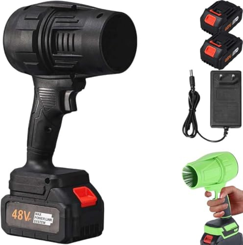 Seese Pro Soffiatore Elettrico Senza Fili - Soffiatore Aspirapolvere 2 in 1 Portatile, 35000 RPM Ultra Potente, 40 Minuti Autonomia, Leggero per Giardino, Cortile, Foglie, Prato (Black,2 Battery)