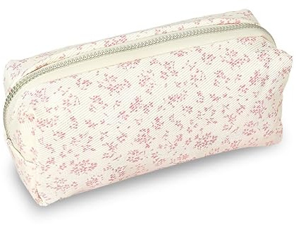 HMCEY Trousse à Crayon Aesthetic,Trousse Ecole Tissu Fleur,Pen Pencil Case,Trousses Fourniture Scolaire Grande Capacité,Sac de Rangement pour Crayon avec Fermeture Éclairpour Cosmétiques, Papeterie