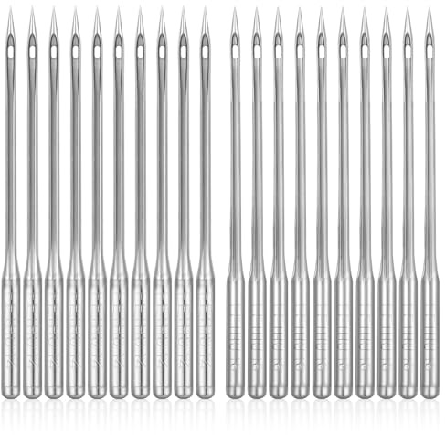100 PCS Heavy Duty Sewing Machine Needles, Universal Size 100/16, 90/14 Leather Denim Sewing Machine Needles for Leather Denim Quilting Embroidery