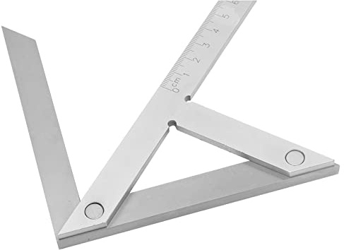 Haofy Jauge D'angle Central en Acier Inoxydable, Outil Pratique de Disposition de Marquage pour Menuisier, Jauge de Ligne de Recherche Centrale pour Plaque Circulaire 6 X 5,12 Pouces, Traitement du