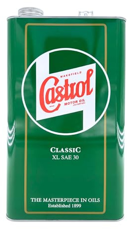 Castrol Classic XL 30 SAE 30 Olio Motore Monogrado Tradizionale a Bassa Detergenza, API SB, Auto d’Epoca Pre-1963 | con Portachiavi Cavatappi - 5L - 1 Confezione