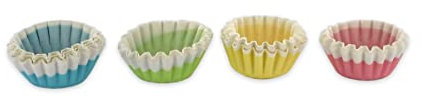 Zenker 684846 Lot de 100 barquettes alimentaires jetables, moule à gâteau papier, moule papier, barquette alimentaire, Papier, Jaune, Rose, Bleu, Vert, 2,5 cm