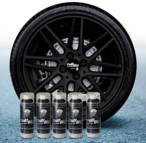 Sophisticauto Full Dip Pack 5 Sprays Sprühfolie Vinyl Flüssig Full Dip schwarz matt