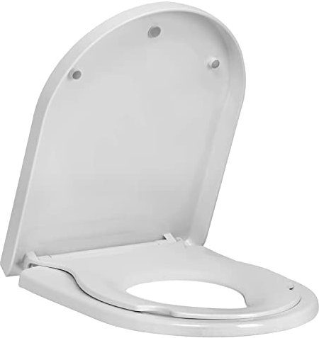 ECOSPA Family Toilet Seat D Shap with Removable Child Seat, Soft Close Quick Release, Easy Top & Bottom Mounting with Adjustable Hinges in White