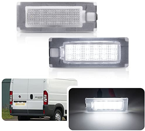 njssjd 2 x LED registreringsskylt lampa för F.iat Ducato buss Kasten Peugeot Boxer Bus Kasten Citroen Jumper Bus Kasten 2006–2019 Canbus vit bakre LED-tagglampa