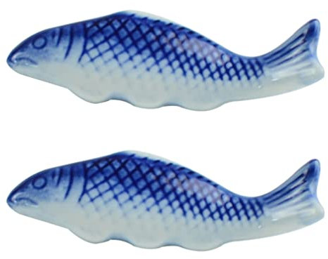 Cabilock Messerbänkchen 2 Stücke St?bchen Halter Keramik Fisch Essst?bchen Ablagen St?bchen St?bchenb?nke St?bchen Rest Besteckablage L?ffelablage Gabelablage für Küche Restaurant Tischdeko