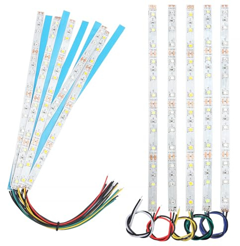 YIXISI 10 Pezzi 200mm Pre Cablato Striscia LED SMD, 2335 SMD LED, Modellismo LED, Luce Autoadesiva 12-18V, Bianco/Rosso/Giallo/Blu/Verde