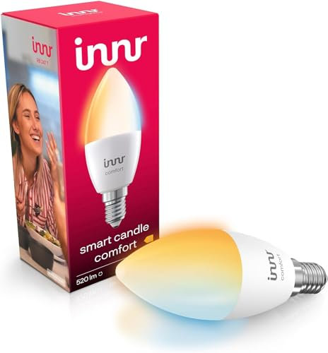 innr Zigbee Smart Lampe E14, funktioniert mit Alexa und Hue* (Bridge erforderlich), Warmweiß bis Kaltweiß, Glühbirne E14 Dimmbar, Smart Home Lampe, 1-Pack
