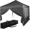 INSTENT Pavillon 3 x 3 m Basic wasserdicht UV Schutz 50+, 2 Seitenteile, Farbwahl, Dunkel-Grau