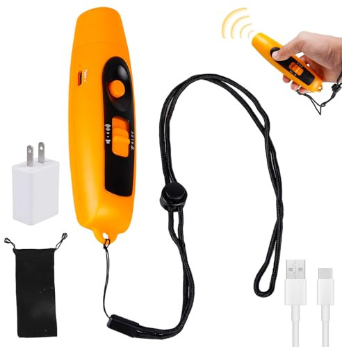 GAOUTO Elektronische Handpfeife mit 3 Tönen und 2 LED-Lichtmodi: Robuste Sportpfeife, Hygienische Notfallpfeife, für Trainer Schiedsrichter Und Outdoor Aktivitäten (14x3.8x3.8cm / Gelb)