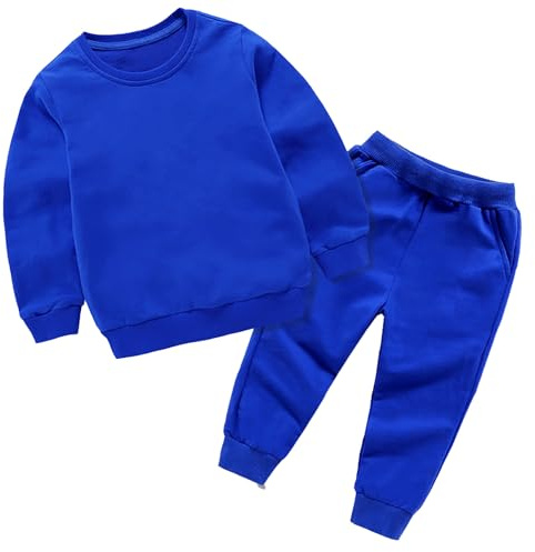 Tracksuit Children's Jogging Suit Sport Boys Baby Boys Girls Clothing Winter Plain Long Sleeve Pullover Sweatshirt Trousers 2 Pieces Outfits Costume Set Boy Sportswear Tracksuit Summer, darkblue, 1-2