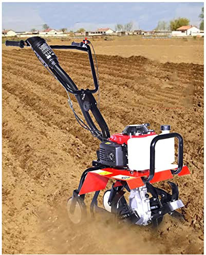 Motozappa da giardino a benzina 68CC, coltivatore a 4 tempi con design leggero, motore potente, costruzione durevole, perfetto per la preparazione di prato e terreno