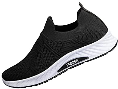 Scarpe sportive da donna nere – Scarpe senza lacci, scarpe da passeggio, scarpe da ginnastica estive, scarpe da ginnastica slip-on per piedi gonfi, casual, da jogging, alla moda, Nero , 40 EU