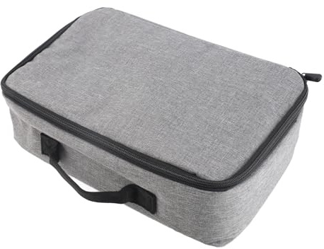 TOPINCN Bärbar Kraftig Projektorväska i Nylon med Fast Ficka för Resor Grå 13,6x7,9x4 Tum, Robust Handtag för Projektortillbehör