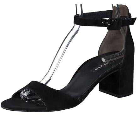 Paul Green Damen Sandalette, Frauen Riemchensandalen,Strandschuhe,Sandaletten,Sommersandalen,Absatz,Sommerschuhe,Schwarz (SCHWARZ),37.5 EU / 4.5 UK