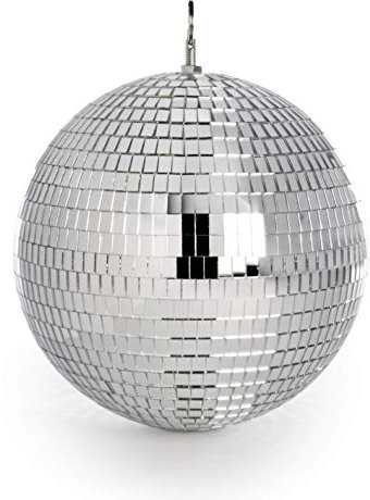 Mirror Disco Ball 20cm | Silver Glitter Ball | Hanging Disco Light | Kids Parties & Gatherings | Lightweight Mirror Decoration | Weddings, Ballroom Dancing, Bars | Pukkr