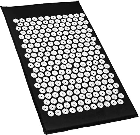 Retoo Akupressurmatte Rückenschmerzen Nackenschmerzen und Stress Akupressur Massagematte Löst Verspannungen Fördert Durchblutung Ideal für Frauen und Männer Schwarz