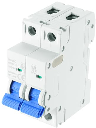 QUARKZMAN Sicherungsautomat 25A, 500V DC Fehlerstrom-Schutzschalter 2-polig Miniaturschutzschalter für DIN-Schiene Leitungsschutzschalter