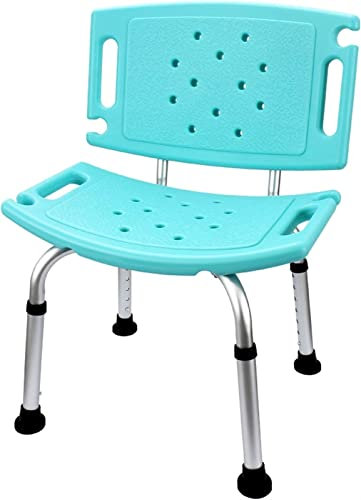Asiento de baño de altura ajustable con respaldo para adultos, silla de ducha de seguridad para discapacitados, taburete de baño con pies antideslizantes, asiento de bañera con reposabrazos