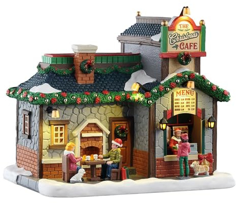 Lemax The Christmas Cafe, Battery-Operated(4.5V), Lighted Buildings, #55313