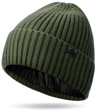 YANIKY Winter Beanie Mütze Herren Damen, Warme Strickmütze Grobstrick Mütze Thermo Fleece Gefütterte Wintermütze Winddicht Verdickungsmütze Unisex