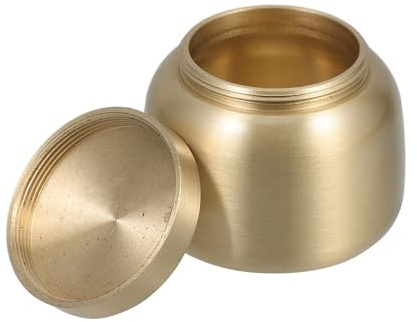 VICASKY Petite Urne Funéraire en Laiton, Urne Cinéraire Hermétique et Sécurisée, Format Compact Portable, Boîte Décorative Multiusage pour Cendres Humaines ou Animales, Pot à Poudre,