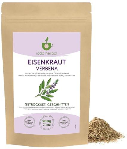 IDDA Herbal Verbena Infusión 200g, Verbena Seca y Cortada, Té de Hojas Sueltas