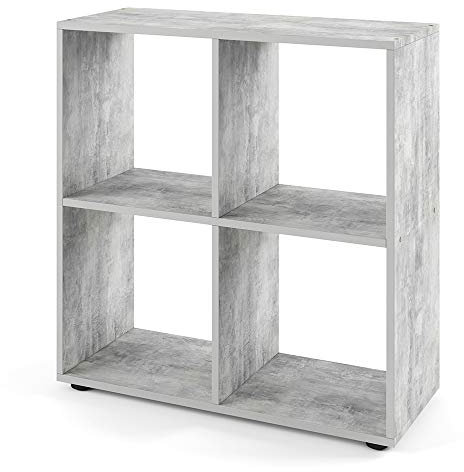 Vicco Raumteiler Tetra, stehendes Bücherregal, Beton, 72 x 72.6 cm